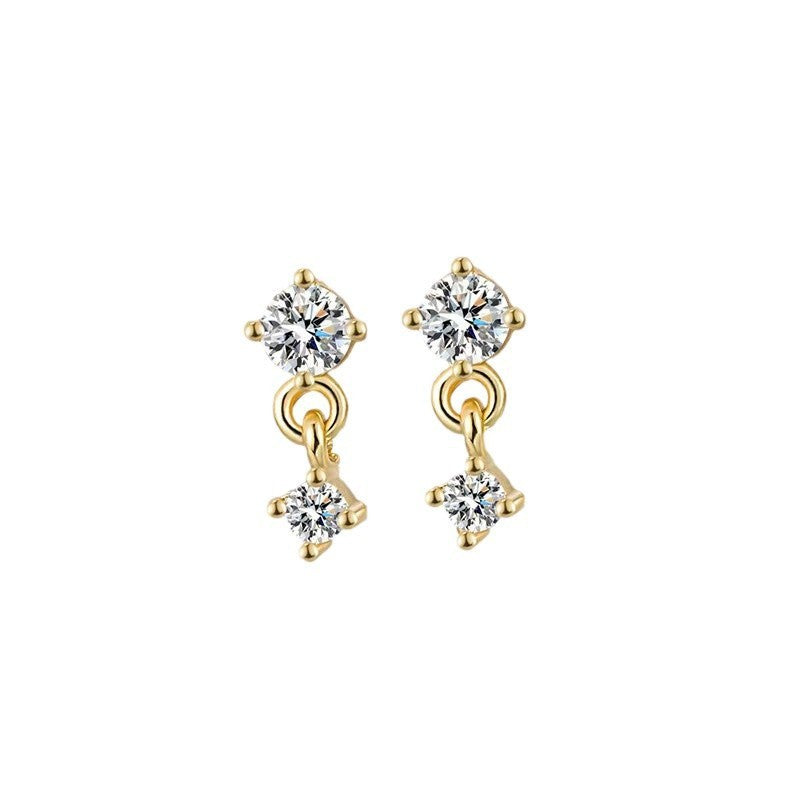 Women's All-match Simple S925 Sterling Silver Zircon Earrings