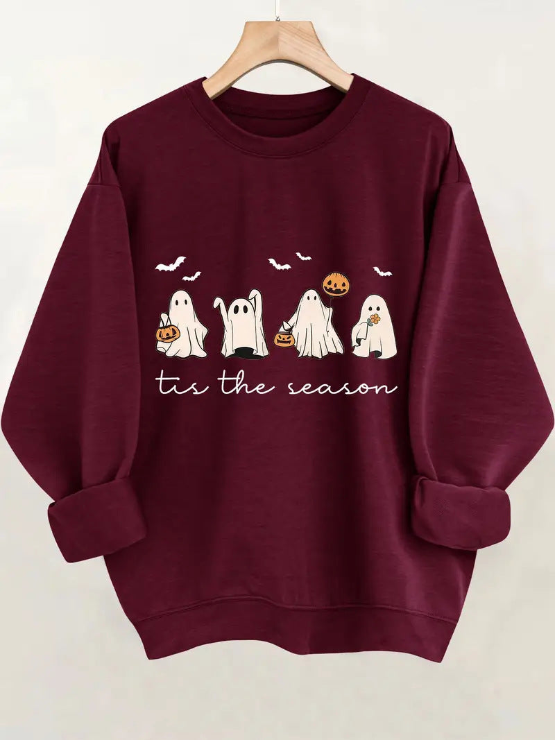 Printed Crew Neck Sweatshirt Personality Fashion Loose Top Couple