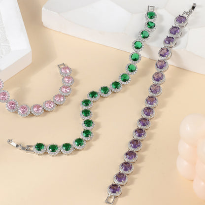Fashion Gold-plated Inlaid Zircon Hollow Round Bracelet