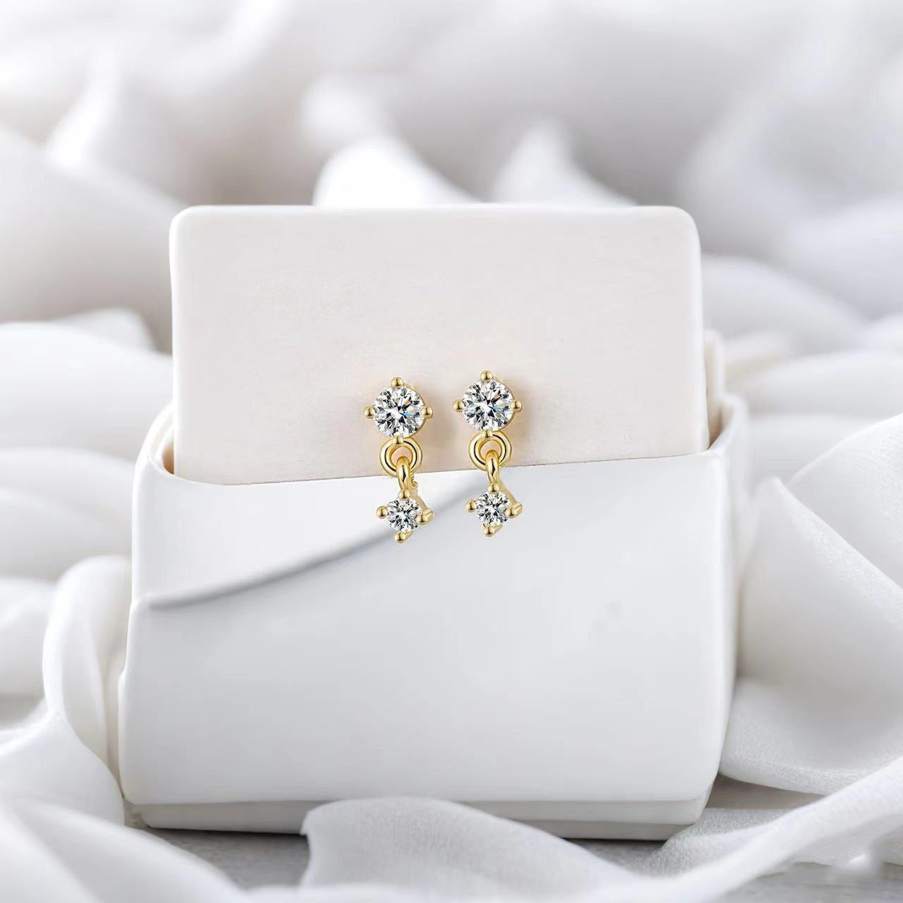 Women's All-match Simple S925 Sterling Silver Zircon Earrings