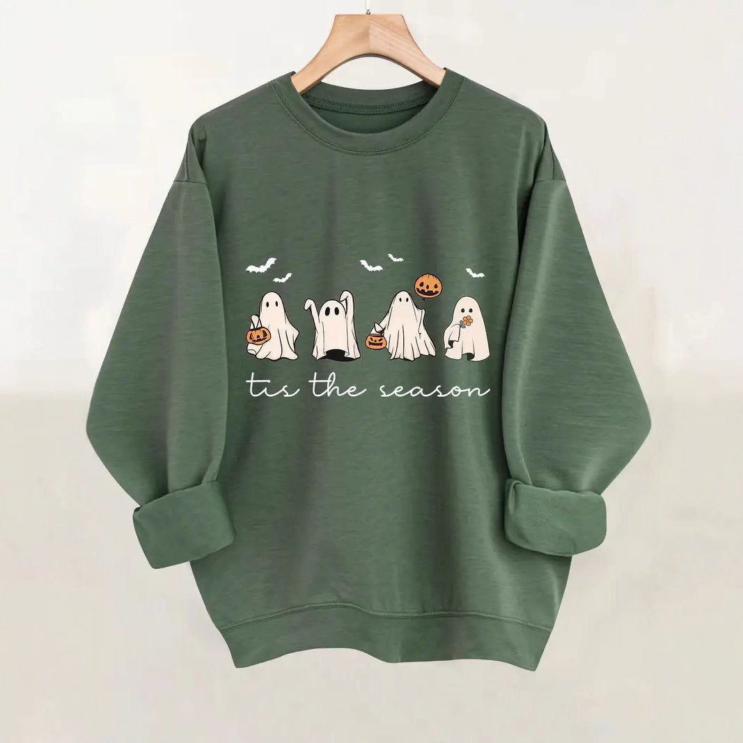 Printed Crew Neck Sweatshirt Personality Fashion Loose Top Couple