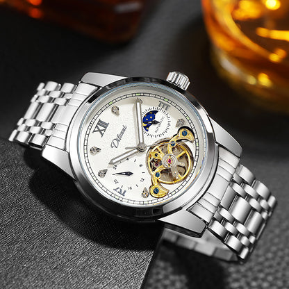 Luminous Sun Moon Star Function Men's Mechanical Watch