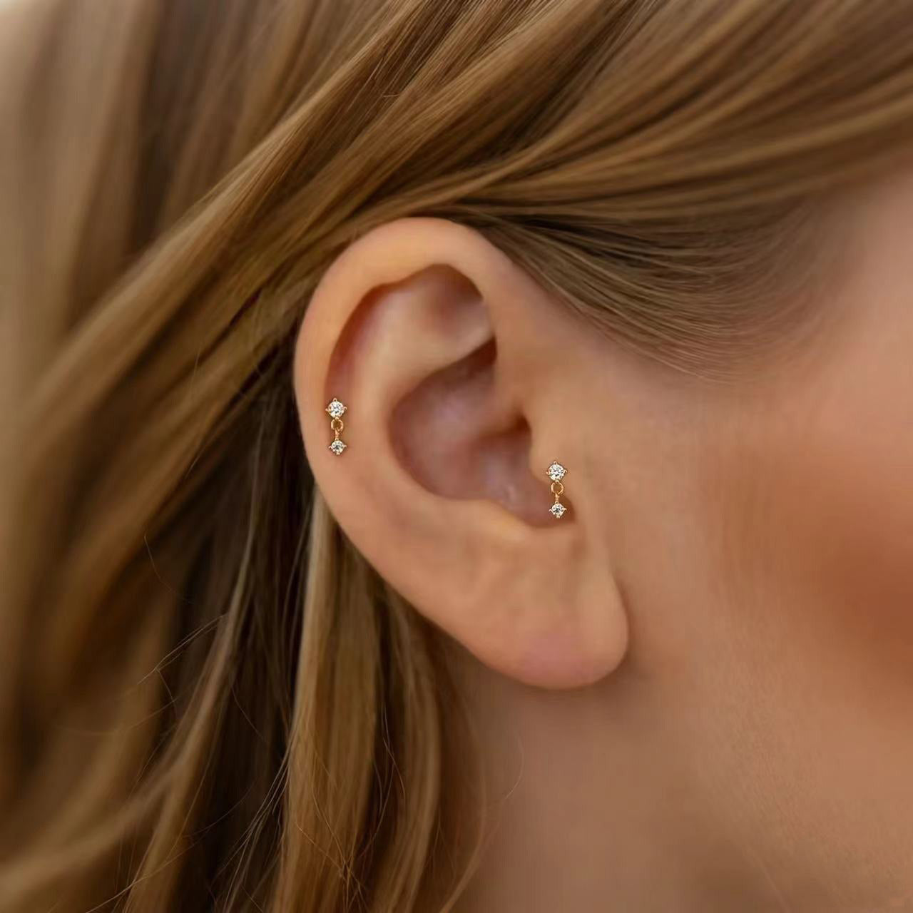 Women's All-match Simple S925 Sterling Silver Zircon Earrings