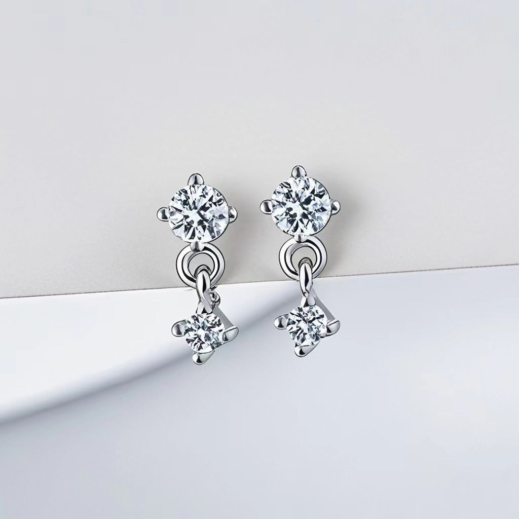 Women's All-match Simple S925 Sterling Silver Zircon Earrings