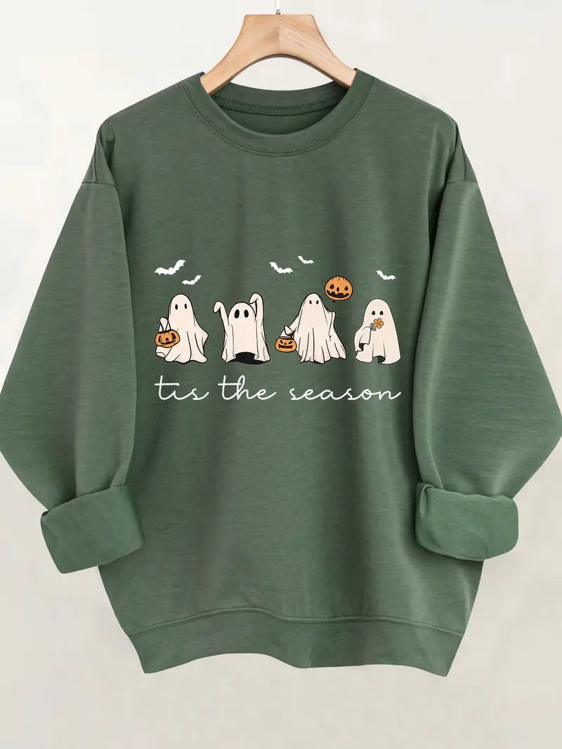Printed Crew Neck Sweatshirt Personality Fashion Loose Top Couple
