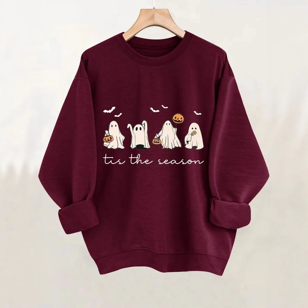Printed Crew Neck Sweatshirt Personality Fashion Loose Top Couple
