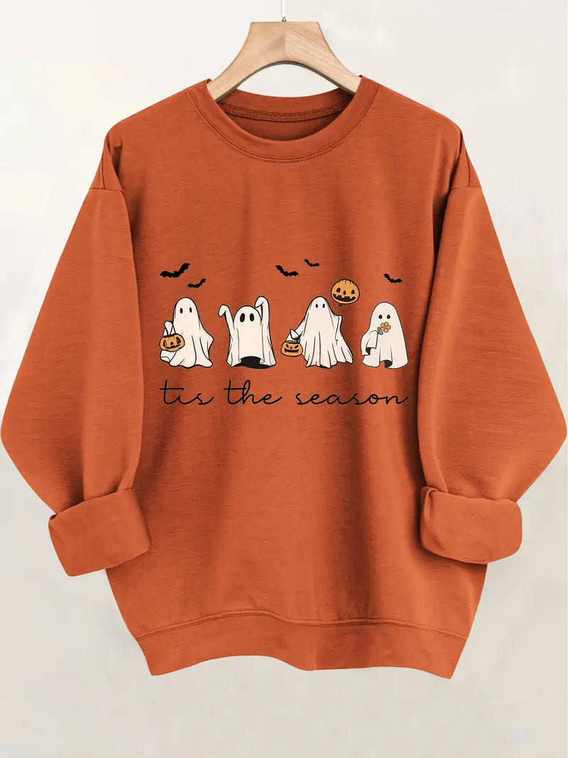 Printed Crew Neck Sweatshirt Personality Fashion Loose Top Couple